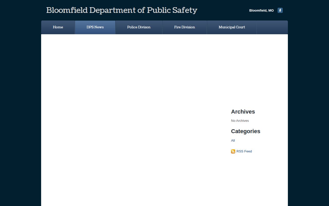 Bloomfield Department of Public Safety news page and arrest-record information lead